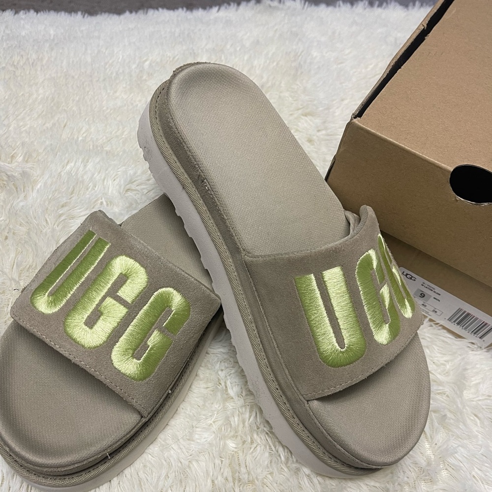 UGG Laton Platform Slides 9 NIB
